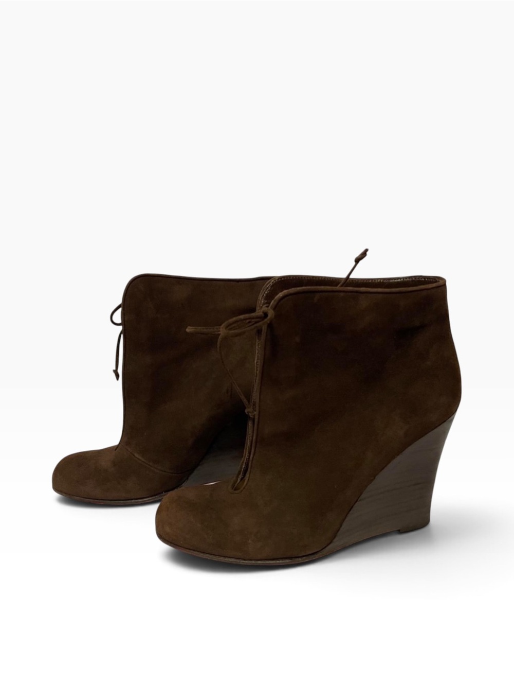Christian Louboutin Brown Suede Corset
Lace Up Wedge Boots 35.5 - Picture 2 of 6